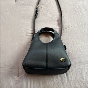 Chic Black Crossbody Bag with Gold Accent